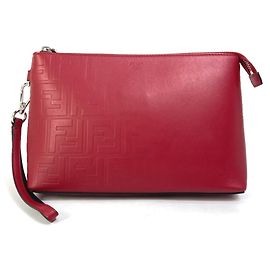 Fendi Bag pouch with strap Clutch bag Red Red