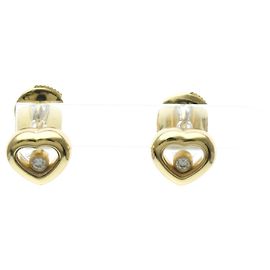 Boucles d'oreilles Chopard Happy Diamond Diamant Or Jaune () Boucles d'oreilles Clous Or Doré