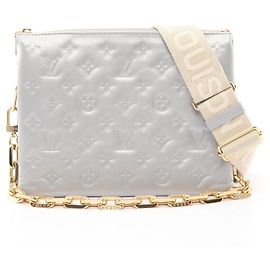 Louis Vuitton Coussin PM Shoulder Bag/Handbag in Monogram Embossed Leather, Silver, Silvery
