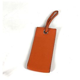 Hermès HERMES Vespa pouch with strap, leather, ladies, orange Orange