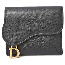 Portafoglio pieghevole Saddle Lotus Navy Christian Dior Blu navy