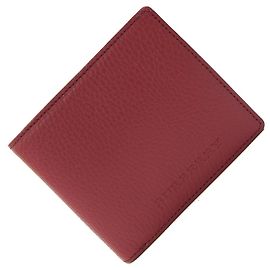Burberry Women's Compact Mini Small Bifold Wallet in Red Leather Red
