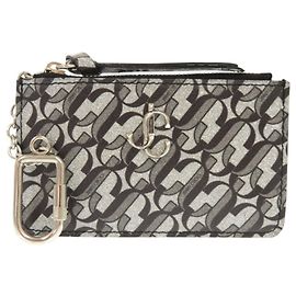 Estojo de moedas e chaveiro de couro Jimmy Choo Nancy como novo em prata, cinza, preto. CHOO Preto