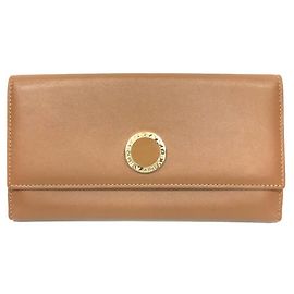 Bulgari Bvlgari Women's Long Wallet in Walnut Brown Leather Brown