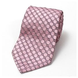 Gucci silk tie with GG pattern for men Pink