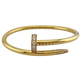 Cartier Juste un Clou Bangle, Gold with Diamonds, Women's, owned Golden