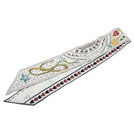 Sciarpa Christian Dior Dior Mitzah Ruota della Fortuna, Sete bianca e multicolore, Donna, Bianco