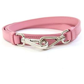 Prada Light Pink Leather Saffiano Shoulder Bag with Replacement Strap for Women Pink