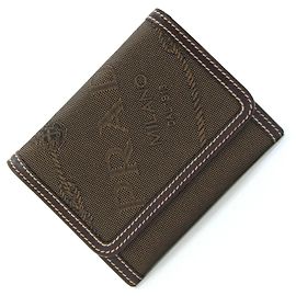 Prada fold Wallet Dark Brown Jacquard Canvas and Leather for Women Brown