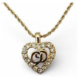 Collar Christian Dior, corazón de oro Dorado
