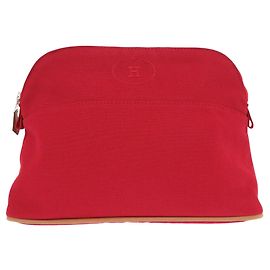 Hermès Excellent condition Hermes Bolide pouch canvas red bag Red