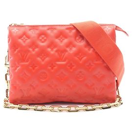 Louis Vuitton Coussin PM Shoulder Bag/Handbag in Monogram Embossed Leather, Red, Women's, Red