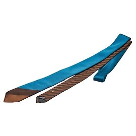 Gravata Fendi em seda azul e marrom para mulheres. Azul