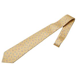 Bulgari Gravata para cachorro BVLGARI em seda amarela e multicolorida para homens Amarelo