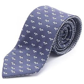 Bulgari BVLGARI Double-Faced Tie, Silk, Men's, Navy/White White