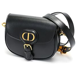 Bolsa Bobby Pequena de Ombro em Couro de Bezerro Preto da Christian Dior Preto