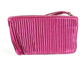Borsa con logo MIU Miu e pochette con tracolla in rayon e seta per donne, rosa Rosa