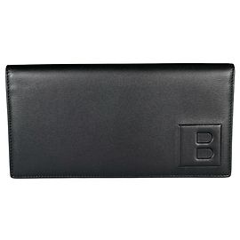 Portafoglio B logo Bally in pelle di vitello nera con apertura per uomini Nero