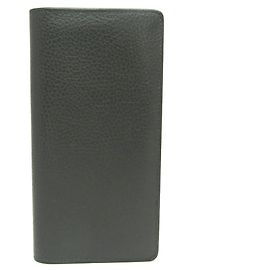 Louis Vuitton Taurillon Brazza Wallet Men's Taurillon Leather Long Wallet (fold) LV Charcoal Dark grey