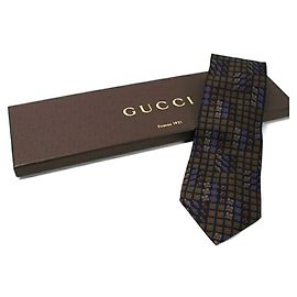 GUCCI Silk Tie for Men Brown