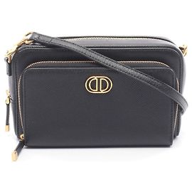 Borsa a spalla Dior Caro doppia pochette, borsa, pelle, donna, nera Nero