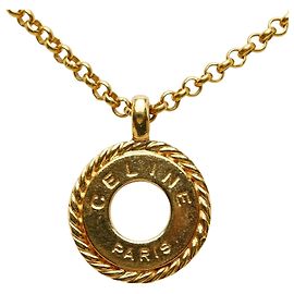 Céline Collar Logo Círculo Celine, Baño de Oro, Mujer, CELINE Dorado