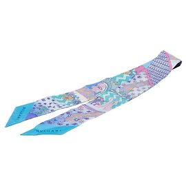 Bulgari Sciarpa Muffler Twilly Serpenti BVLGARI in seta multicolore blu per donne Blu