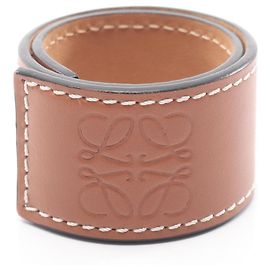 Bracciale Small Anagram LOEWE, Pelle, Marrone, Donna Marrone