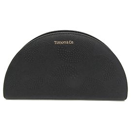 Tiffany & Co Portafoglio lungo in pelle Tiffany Half Moon per uomini e donne (piegato) Nero Nero