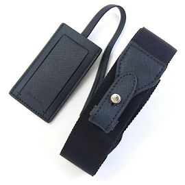 Prada Shoulder Strap Navy Canvas Leather Name Bag for Men and Women PRADA Navy blue