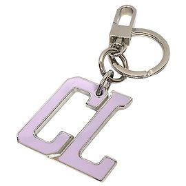 Christian Louboutin Keychain Key Ring Charm Metal Pink x Silver Pink