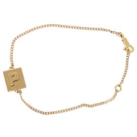Céline Like new Celine Alphabet P Initial Bracelet GP Gold CELINE Golden