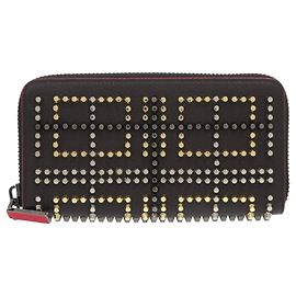 Carteira longa de couro com studs Panettone Christian Louboutin como nova marrom Marrom