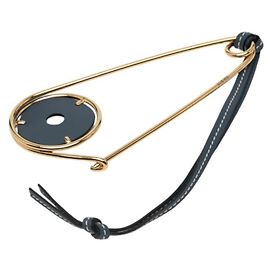 Charm LOEWE Meccano in pelle placcata oro e blu navy per donne D'oro