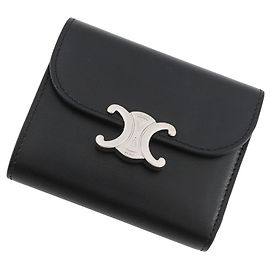 Céline Cartera pequeña con solapa Celine Triomphe en negro Negro