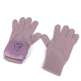 Luvas bucket de lã para mulheres FENDI roxas Roxo