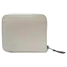 Hermès HERMES Portefeuille Pouch Azap Compact Epson Cre U Stamp Blanc Silkin Femme Homme Blanc
