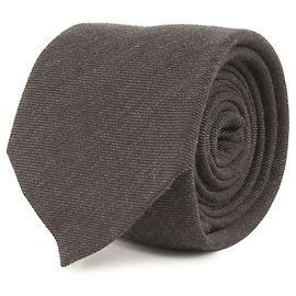 GUCCI Embroidered Wool Silk Tie Brown Size: x Men's Brown