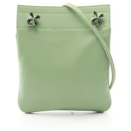 Bolsa Aline Mini Hermès de couro Swift para mulheres, verde Verde