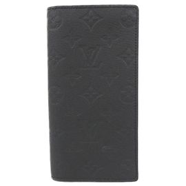 Brazza Geldbörse aus Taurillon Monogram von Louis Vuitton Schwarz