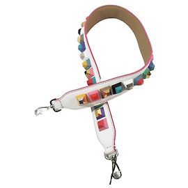 FENDI Rockstud Strap Tu Borsa in Pelle Tracolla, Multicolore, Donna Blu