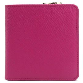 Bulgari BVLGARI Women's Magenta Leather fold Wallet Pink