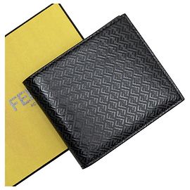 FENDI wallet leather black men's -AGLP Black