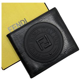 FENDI Wallet Coated Canvas Black Men's - Black