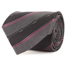 Cravatta in seta GG Regimental Gucci in grigio carbone per uomini Marrone