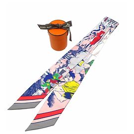 Hermès Hermes Twilly WOW American Comic Pattern Silk Grease Rose Veil Multicolor Scarf Muffler Multiple colors