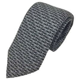 Corbata PRADA, patrón de coche, , , gris x negro, Negro