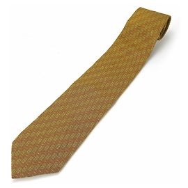FENDI Gravata de Seda Verde Laranja Masculina Marrom