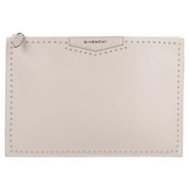 GIVENCHY ANTIGONA POUCH L Antigona Pouch Second Bag Leather Pink Beige Studs Clutch Pink