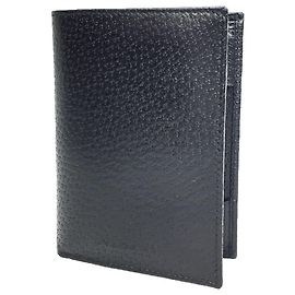 Bulgari BVLGARI Wallet Billfold Notebook Cover Card Case Leather Black Bvlgari Men's Black